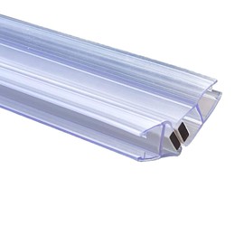 Universal 135 Degree Shower Door Magnetic Profile Seal for Neo-Angle Shower Doors - 73" Long with White Magnet for 5/32", 3/16", 1/4" or 5/16" Glass - Set