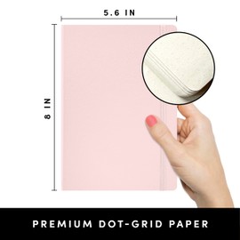 PAPERAGE Bullet Style Journal Kit, Dotted Journaling Kit, Hardcover Dotted Journal Notebook (Blush), 12 Fineliner Pens, 8 Sticker & 4 Stencil Sheets, 6 Washi Tapes