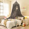 ZIQINPSQ Bed Canopy for Girls with Ruffled,Princess Round Dome Children