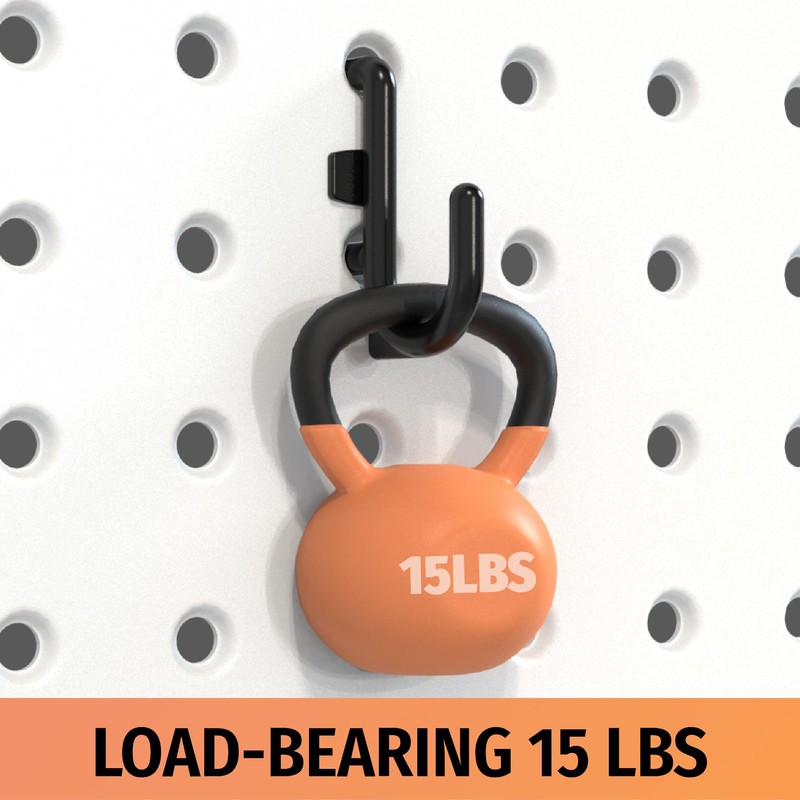 HUHOLE 100 Pack Pegboard Plastic Hooks – J Shape Peg