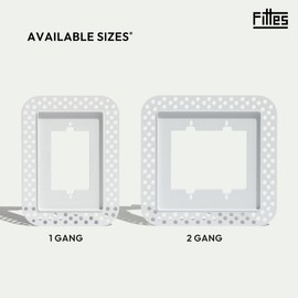 Fittes Flush Drywall Receptacle Mount [Lite]- 2 Gang Cotton White