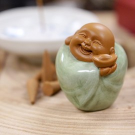 3-inch Happy Buddha with Golden Nugget Figurine