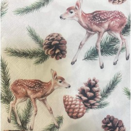 Decoupage Paper Napkins - Christmas Winter  Deer Packs 20 Luncheon Servilletas