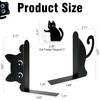 4 Items Eeping Cat Metal Bookends Cute Decorative Book Ends
