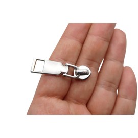 HOLSHUN #5 Zipper Sliders Zipper Pull 30pcs Bulk Heavy Duty Metal Silver Pulls for #5 Nylon Coil Zippers Replacement Luxury Bag Hardware Luggage & DIY Craft Supplies