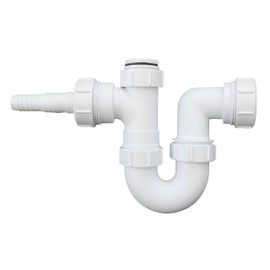 Multi-fit Sink Swivel P Trap with a Horizontal Nozzle 40mm (1.1/2"), Complete with 75mm Water Seal, Compliant with BS EN 247-1:2002 Standard