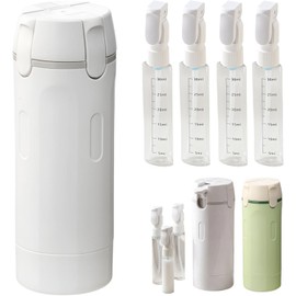 Genérico Dispensador De Viaje 4 en 1, Dispensador para Viaje, Dispensador de Shampoo para Viaje, Bote con Separación de Shampoo Crema Jabón para Viaje (Blanco*1)