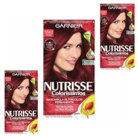 Garnier 3 PACK - GARNIER NUTRISSE 5562  TINTE PARA CABELLO COLOR FRESA