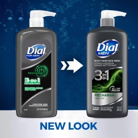 Dial Men 3in1 Body Hair and Face Wash Recharge 69 Fl Oz 323 fl oz