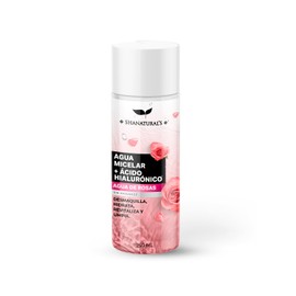 SHANATURAL'S Agua Micelar con Ácido Hialurónico y Agua de Rosas, Desmaquillante e Hidratante, 250 ml