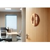 Becral - Bathroom Sign Unisex Natural Wood - 12 cm