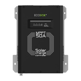 Ecoboxx 50 Amp MPPT Solar Charge Controller, 12/24V Auto Detection, High Efficiency, Multi-Charging Modes with Reverse Polarity Protection for Home and RV use