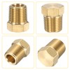 sourcing map 2Pcs Brass Hex Head Plug Compression Cap Fitting
