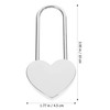 1 pcs Metal Heart Shaped Polished Padlock with Skeleton Key