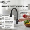 KINGO HOME Kitchen Faucets with Pull Down Sprayer,Matte Black,Lead-Free