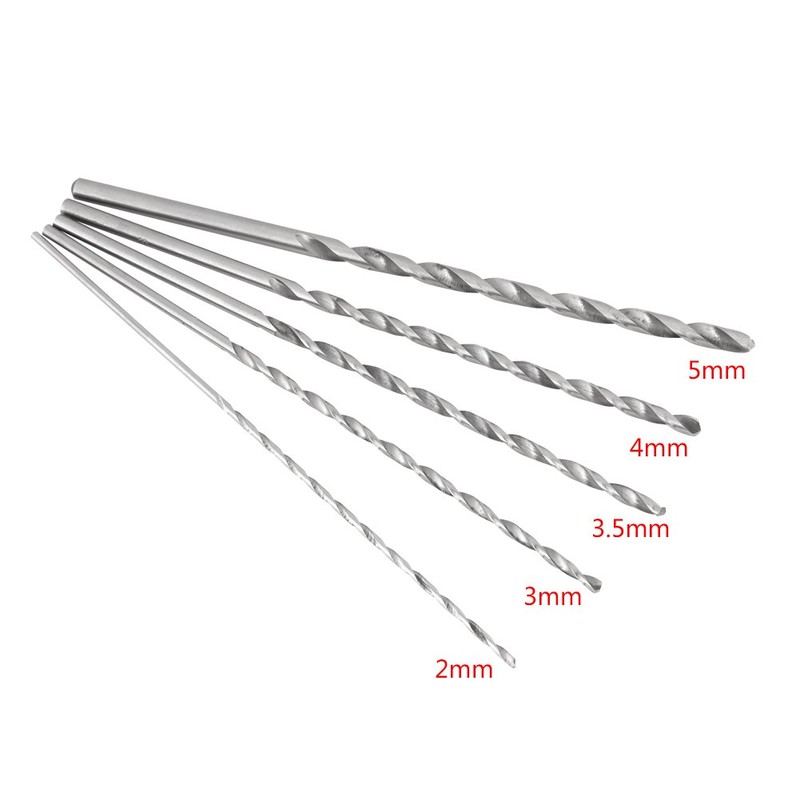 Wood Drill Bits Set, 5pcs 2-5mm Extra Long Drill Bits