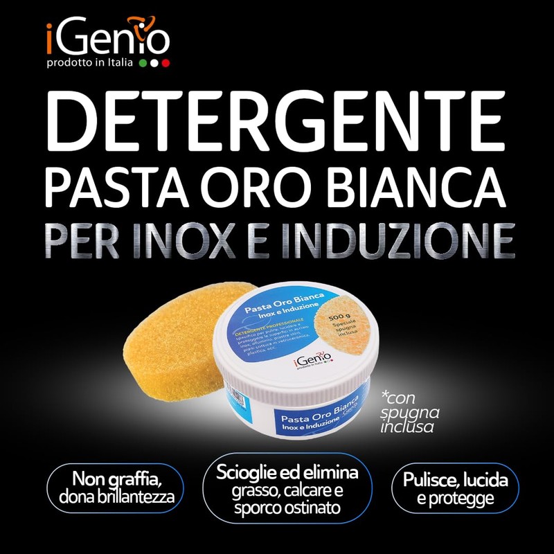 Detergente pasta oro bianca inox e induzione, art.920 - iGenio
