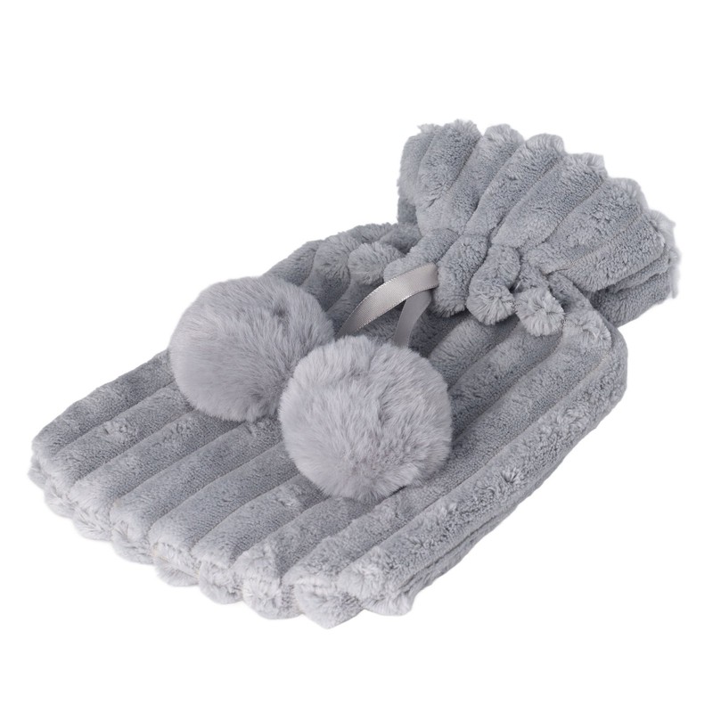 Hot Water Bag PVC Plush Fabric Cover Wide Mouth Design