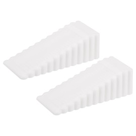 uxcell 2 Pcs Door Stoppers for Bottom of Door, 28mm/1.10 Inch Door Stops, Rubber Door Stopper Wedge Anti Slip, Window Stopper Door Stackable, White