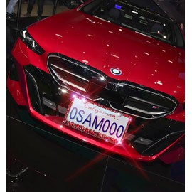 Murimt Bling License Plate Frame 1 Pack Rhinestone Bedazzled License Plate Over | Holder Sparkly Diamond Glitter Stainless Steel Frame（CPJ-03-Red 2）