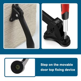 Create idea Kickdown Door Stops with Fixing Screws Zinc Alloy Door Stop Holder with Rubber Foot for Home Hotel Garage Outdoor Patio 4 Pack Black