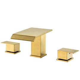 Beiyi Roman Tub Faucet Brushed Gold Deck Mount Waterfall Bathtub Faucet 2 Handles High Flow Bath Tub Faucet Set