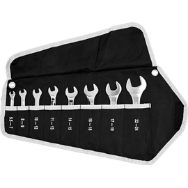 Kunzer 7SLS08 Kunzer Special Key Set 8 Piece - Steel Set - 5.5-24mm Double Ended Spanner with Roll Bag