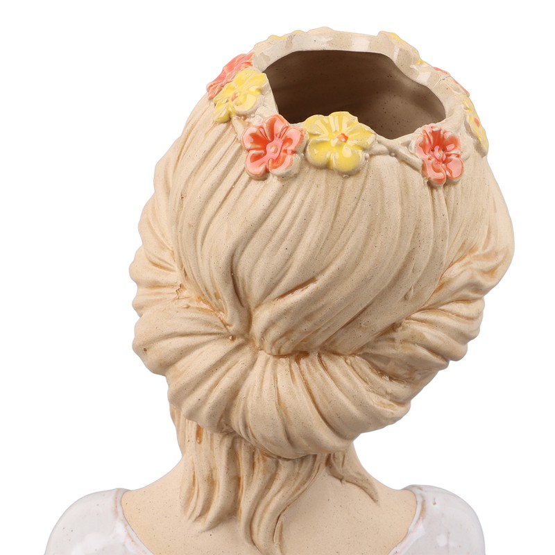 Modern Ceramic Face Vases Decorative Modern Style Shy Girl Flower