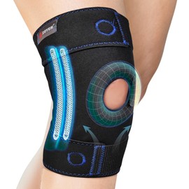 ZOYER Knee Brace for Women & Men, Tested Skin-Friendly, Breathable Knee Brace for Meniscus Tear with Removable Side Stabilizers & Patella Silicone Pad for Knee Stability, Knee Support