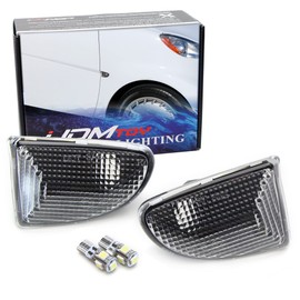 iJDMTOY Euro Clear Lens White LED Bulb Front Side Marker Light Kit Compatible With 2007-15 Smart Car Fortwo, Replace OEM Sidemarker Lamps