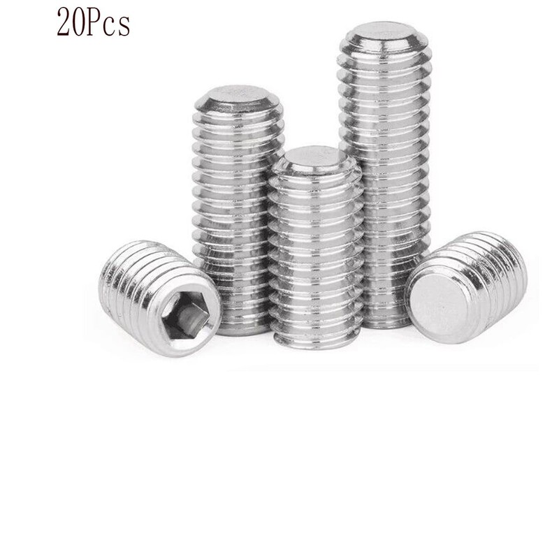 M3 x 20mm Stainless Steel Socket Set Screws Hexagon Socket