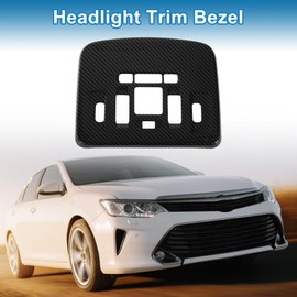 X AUTOHAUX Headlight Trim Bezel Headlamp Bezel Headlight Cover Decor for Toyota Camry 2018-2020 Carbon Fiber Black ABS 1 Pc Front Row Car