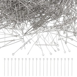 NBEADS - 2000 unidades de acero inoxidable 304 con forma de lazo para los ojos abiertos para la fabricación de joyas