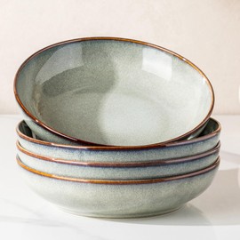 8.5'' Ceramic Pasta Bowls, 36oz Stoneware Salad Bowls Set of 4