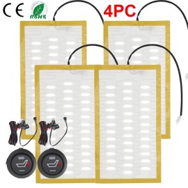 Seats Carbon Fiber Heated Seat Heater Pad Kit Car Cushion Switch 12V Universal
