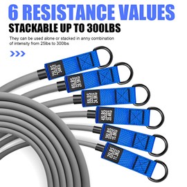 Resistance Bands for Working Out，Heavy Exercise Bands Resistance Bands Set with Handles, Door Anchor, Legs Ankle Straps for Heavy Resistance Training, Fitness Weights Work Out at Home