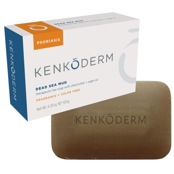 Kenkoderm Psoriasis Dead Sea Mud Soap with Argan Oil & Shea Butter 4.25 oz (1 Bar)