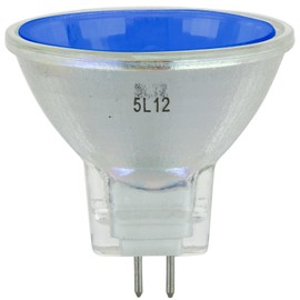Sunlite 66130-SU 20MR11/SP/12V/B Color MR11 10° Narrow Spot Halogen Lamps, 20-Watt, 12-Volt, GU4 2-Pin Base, Cover Glass, Dimmable, 2,000 Hour Life Span, 1 Pack Blue