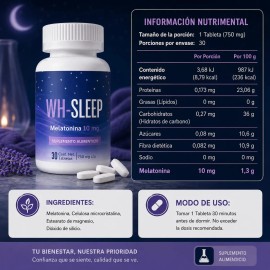 Melatonina Widl Health Máx Potencia Pastillas Dormir Mejora Descanso Sabor