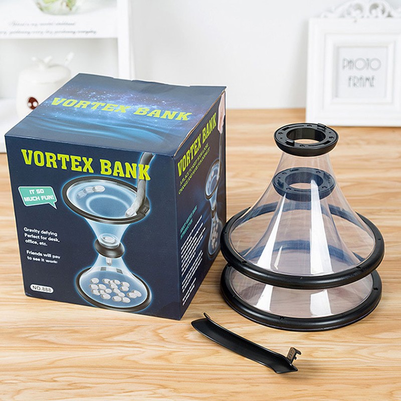 Kids Vortex Piggy Bank Decompression Money Saving Coin Collector Box