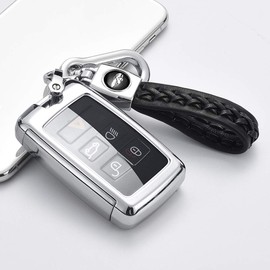 ontto Car Key Case for Land Rover Discovery 5 Range Rover Sport Evoque Velar Jaguar E-Pace 2017-2020 Remote Cover TPU Key Case Key Fob Key Protection Case Silver A
