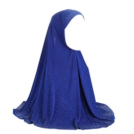 Shiny Rhinestones Muslim Turban Hijab Cap Long Hejab Glitter Islamic Head Scarves Shawl Wrap for Women Girls