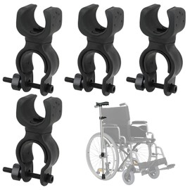 Giantree 4pcs Black Cane Holder for The Walker, Stick Universal Crutches Stick Bracket Accessories Wheelchair Accessories, for Drive Rollator Walker Wheelchair Elderly Walkers Wheelchairs
