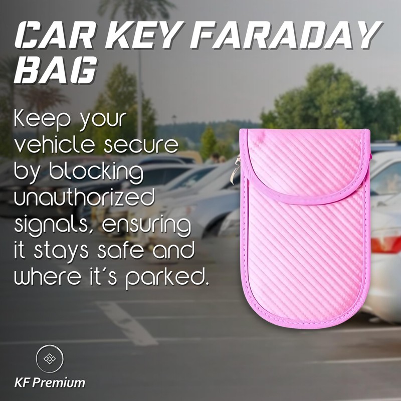 KF Premium Pink Faraday Pouch for Car Keys – Signal