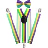 Mardi Gras Suspenders and Bow Tie Set for Men Cosplay