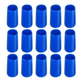 Rebower 50 Pack Screw Thread Protector Cover Rubber End Caps, [for Screw, Bolt, Rod End Cap] - 3/8 inch(9.5mm) Inner Dia/Blue
