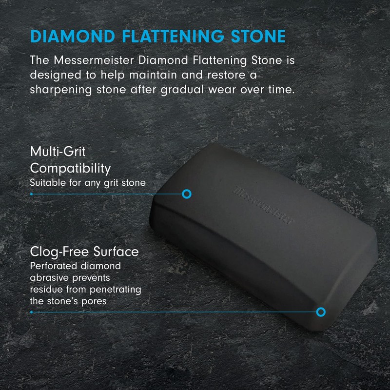 Messermeister Diamond Stone Flattener - Restores Flat Surface to Any