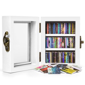 DIIWOODX Anxiety Bookshelf Mini Books with 60PCS Wooden Miniature Book Library for Stress Relief, Home and Office Decor, Unique Gift for Book Lovers - White