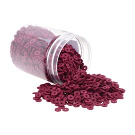 Mandala Crafts Maroon Heishi Beads for Jewelry Making - 3000 Maroon Polymer Clay Beads for Bracelets Making - Maroon Flat Beads Disc Beads 6mm Round Disk Spacer Beads