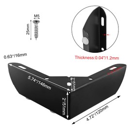 Cionyce 4 Pack Furniture Legs 2 Inch Height, Minimalist Design Furniture Feet Metal Sofa Legs Replacement for Sofa Coffee Table Cupboard Cabinet TV Stand Feet, Black, 5.74 Inch Length